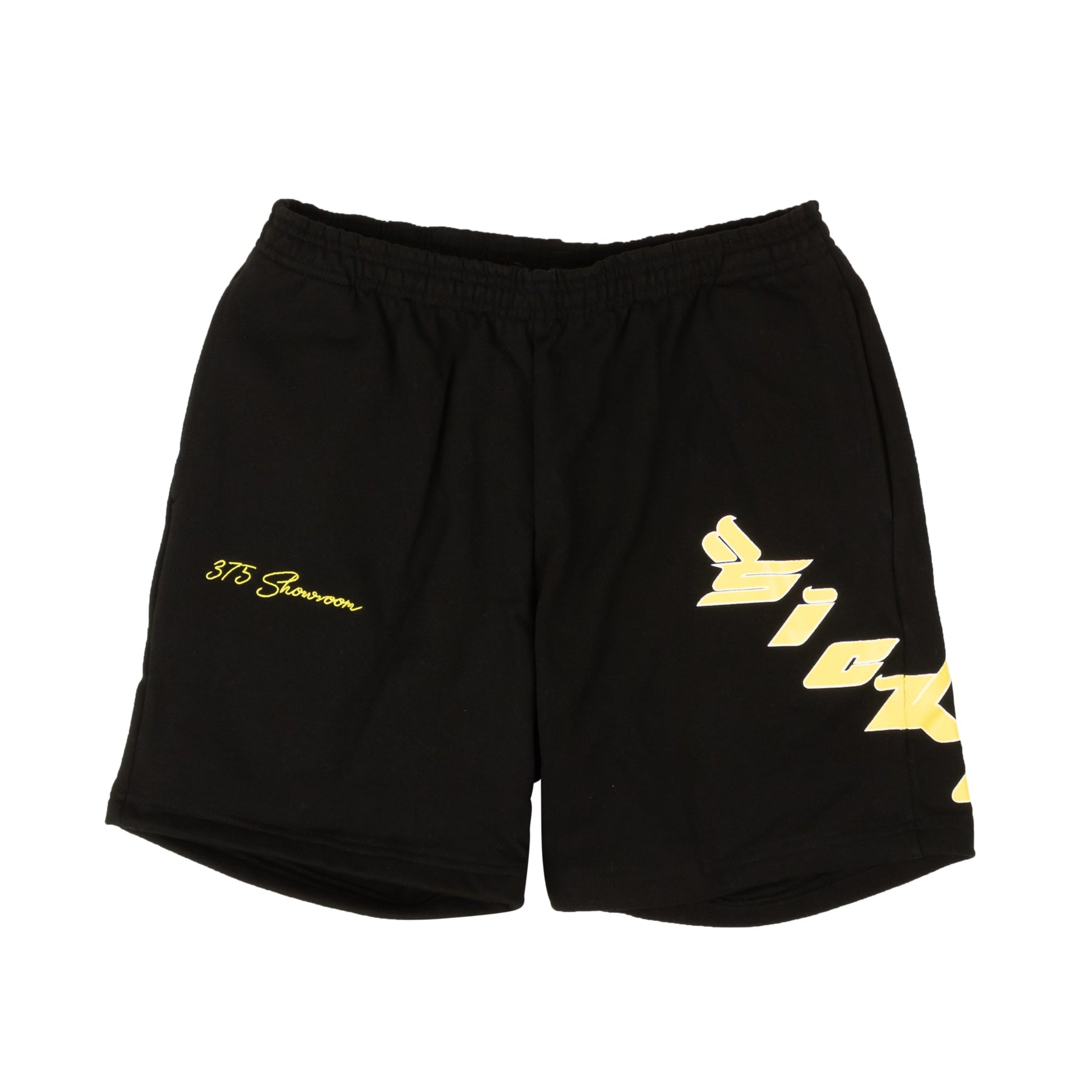 Sicko Mode x 375 Black/Yellow Logo Shorts