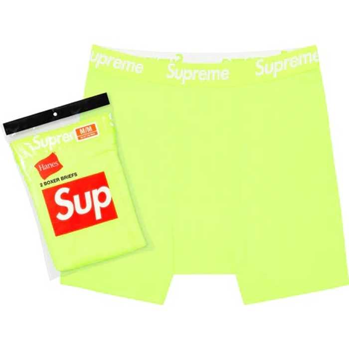 Supreme Hanes Boxer Briefs (2 Pack) Flourescent Yellow