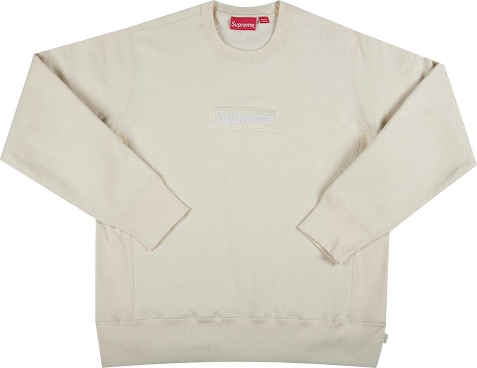 Supreme Box Logo Crewneck (FW18) Natural