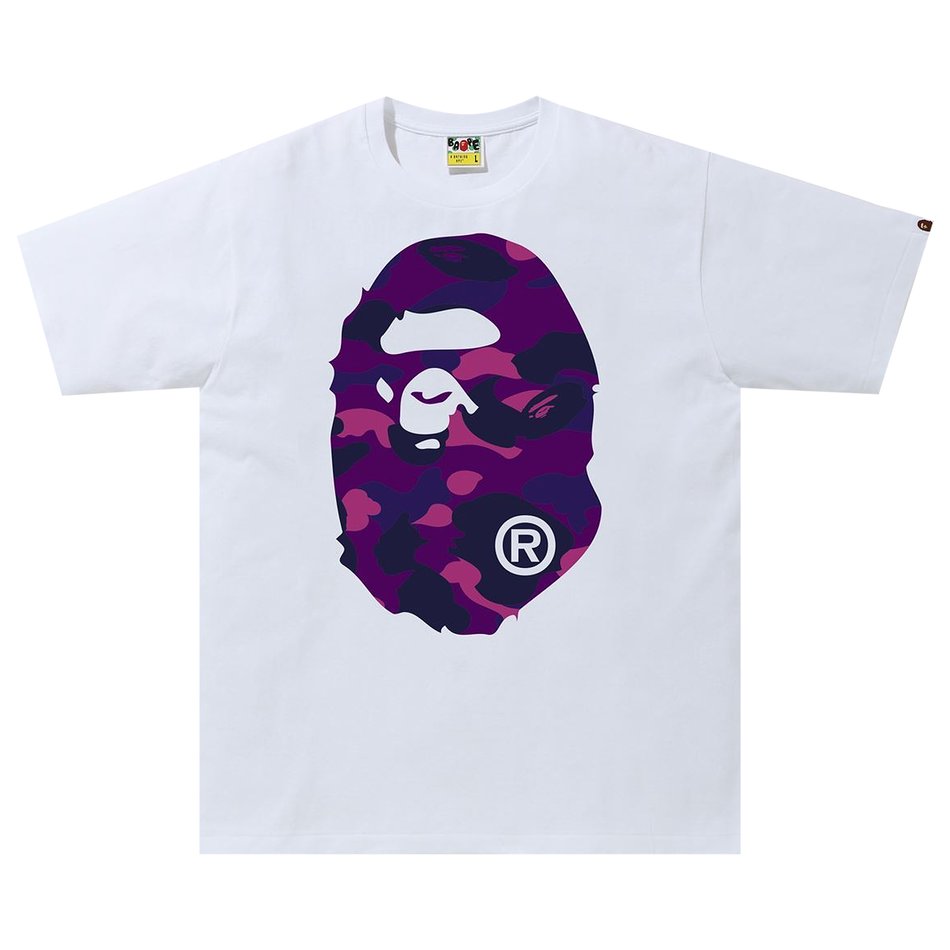 BAPE Color Camo Big Ape Head T-Shirt (SS20) White/Purple