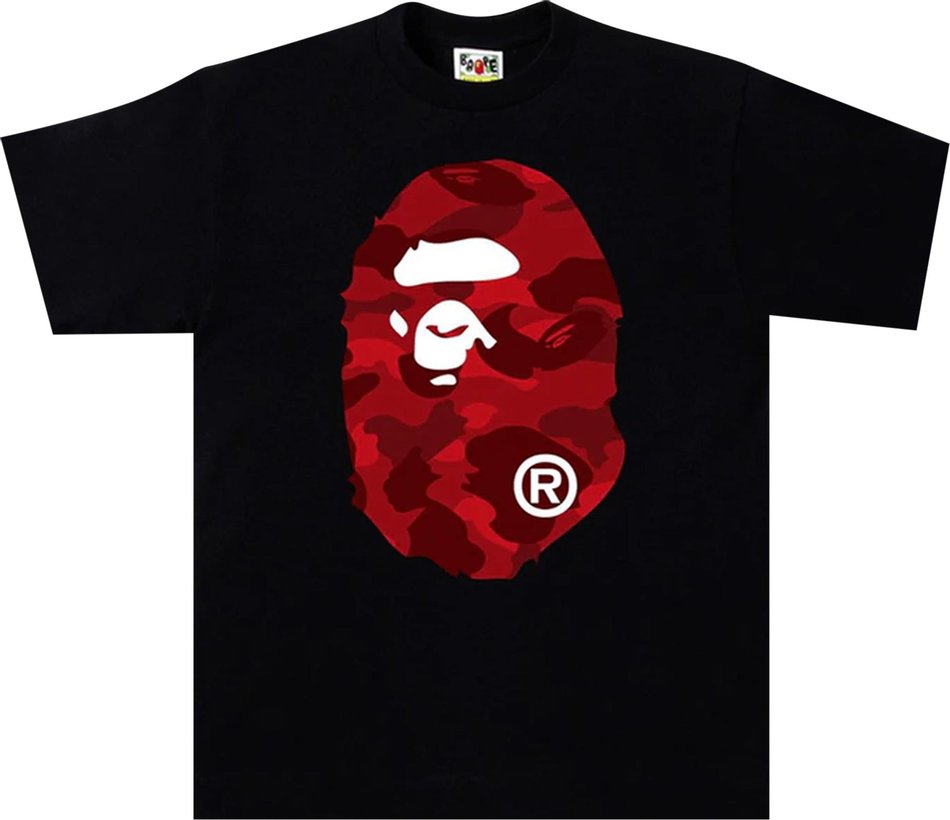 BAPE Color Camo Big Ape Head T-Shirt (SS20) Black/Red