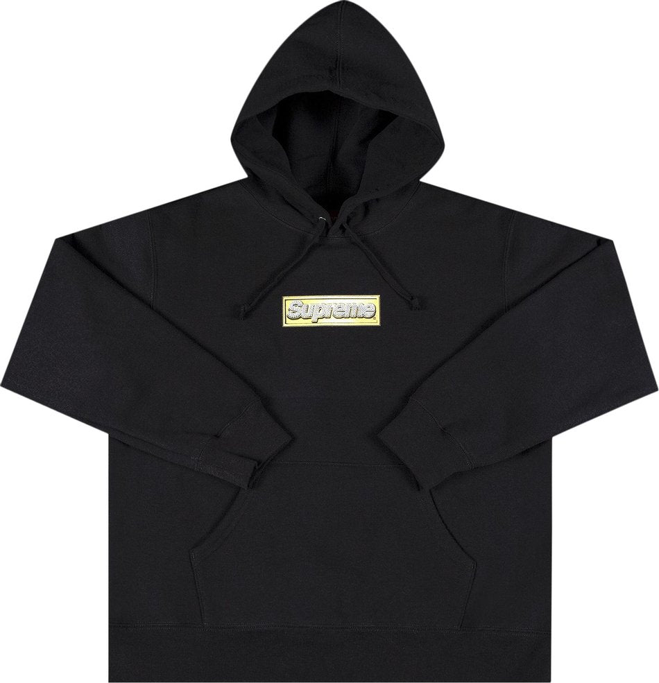 Supreme Bling Box Logo Hooded Sweatshirt Black – Showtime Sneaker