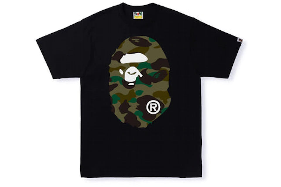 Bape 1st Camo Big Head Black/Green T-Shirt