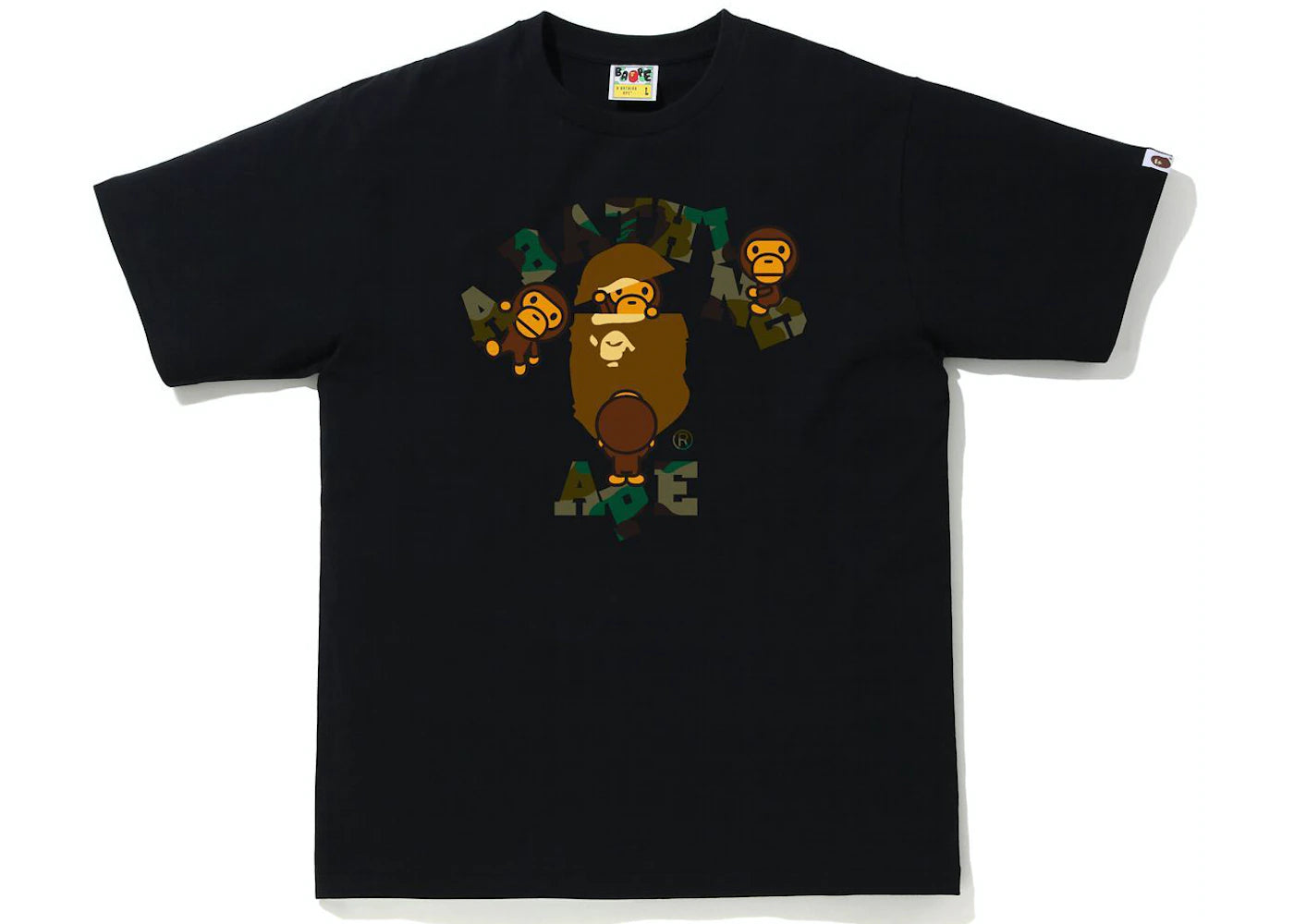 BAPE 1st Camo College Milo Tee Black/Green