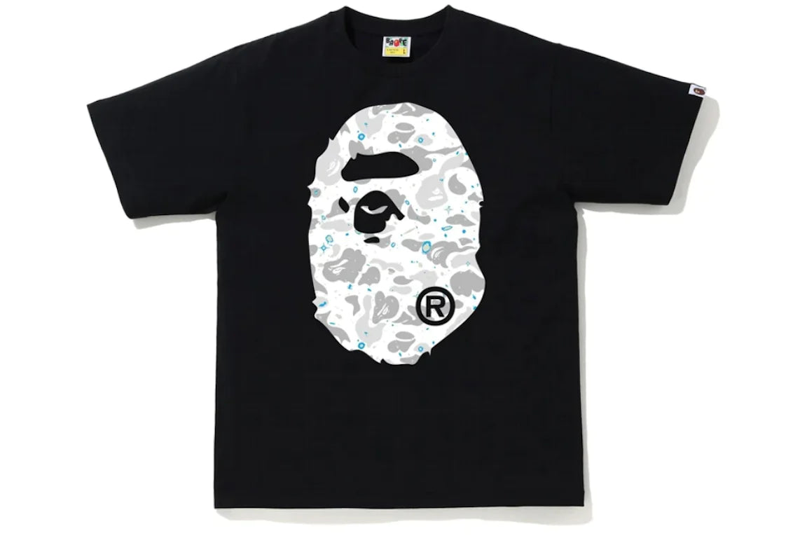 Bape A Bathing Ape Space Camo Big Ape Head Tee Black