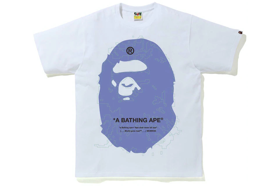 Bape Big Head Digital White T-Shirt