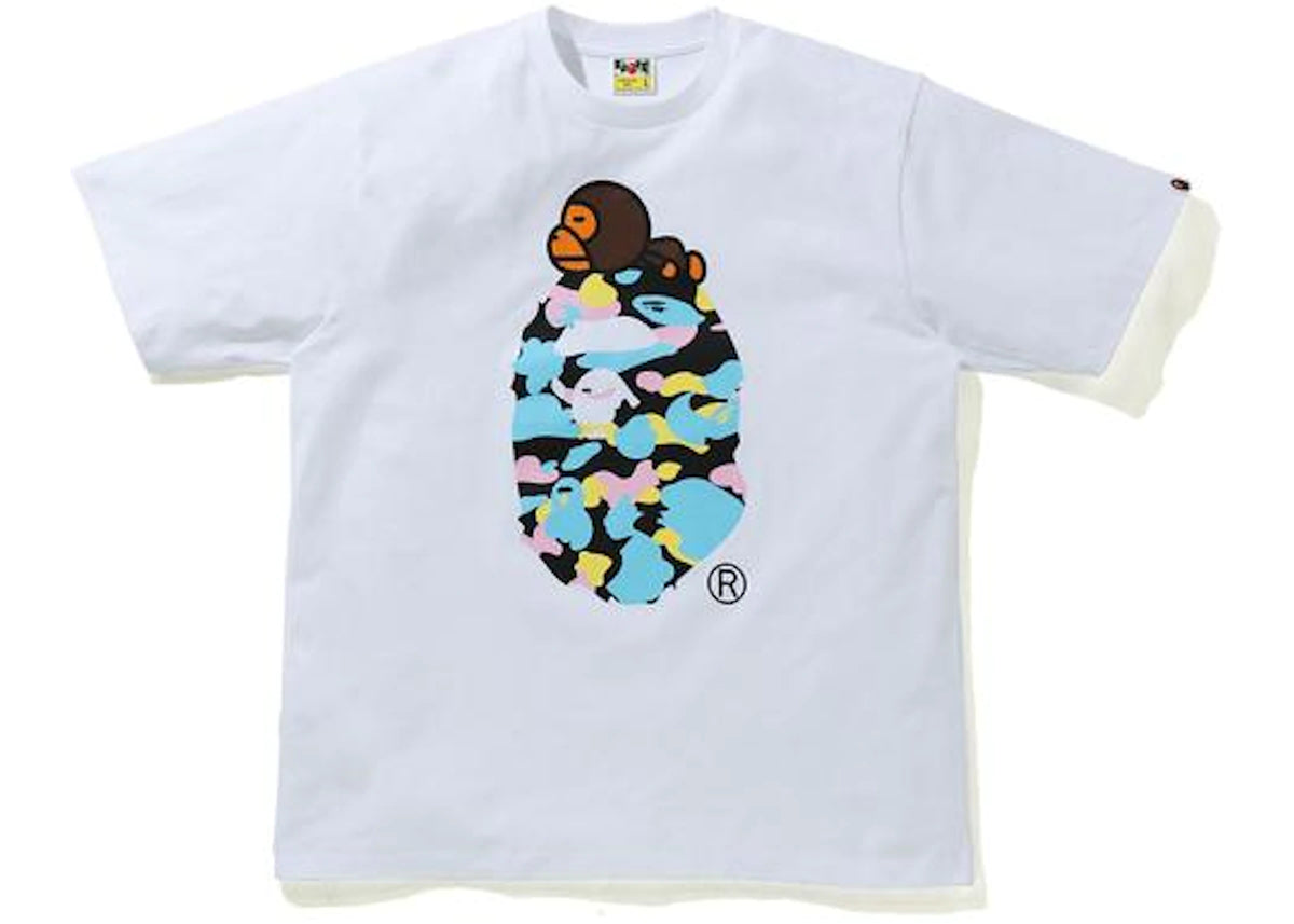 BAPE New Multi Camo Milo On Ape Relaxed Tee White