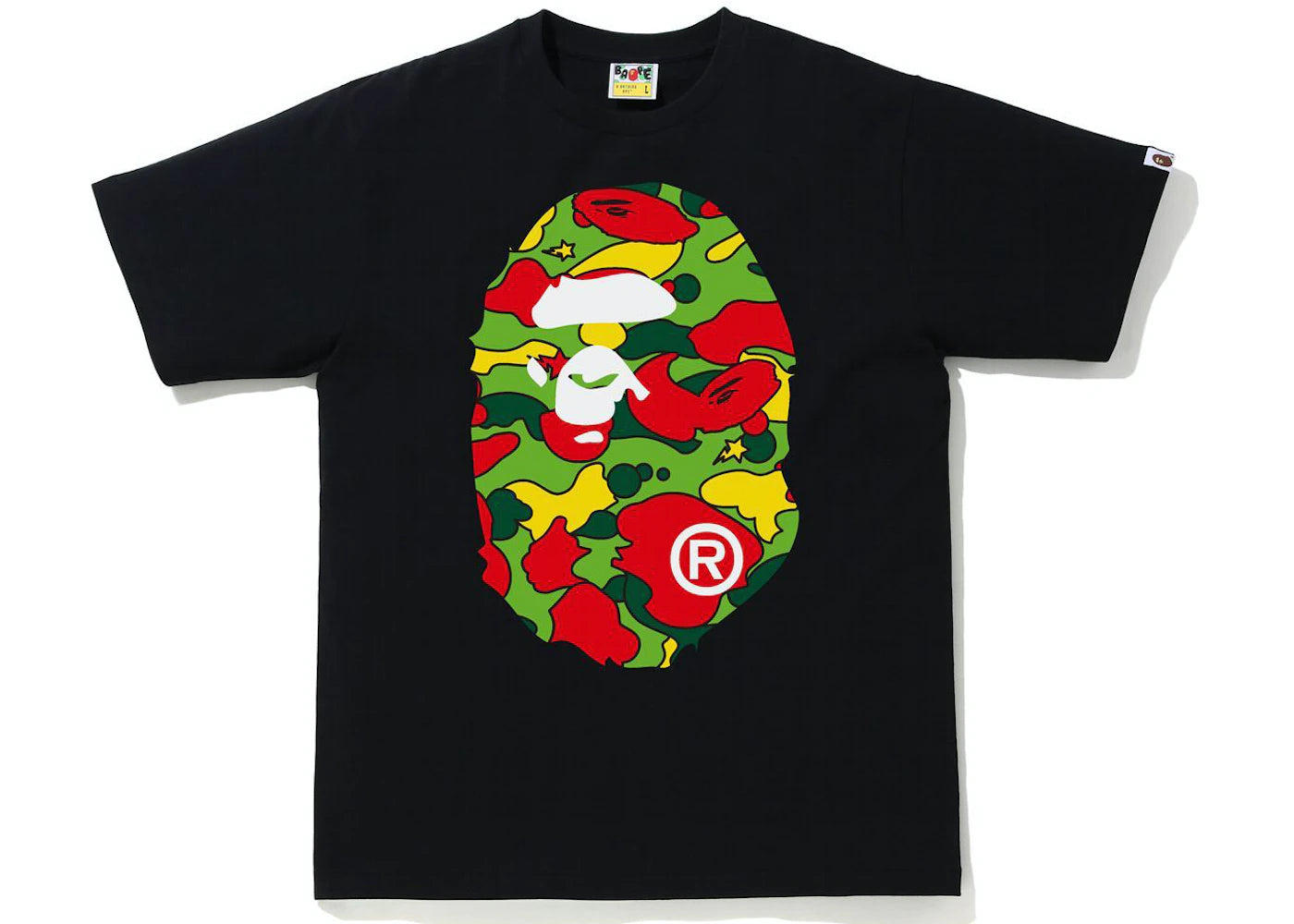 Bape Bapesta Camo Big Ape Head Tee Black Multi