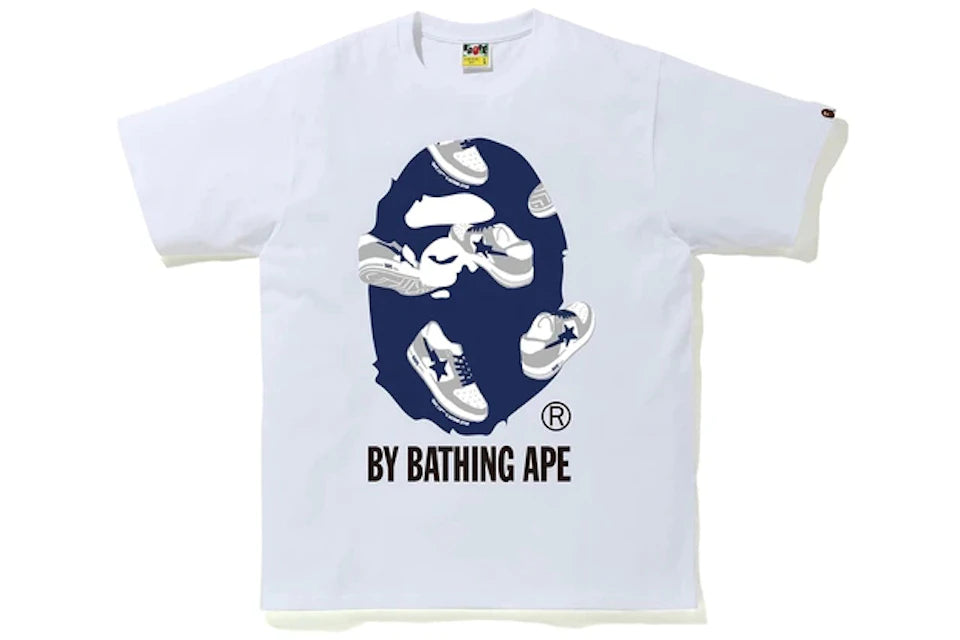 Bape Random Bapesta By Bathing Ape White Navy