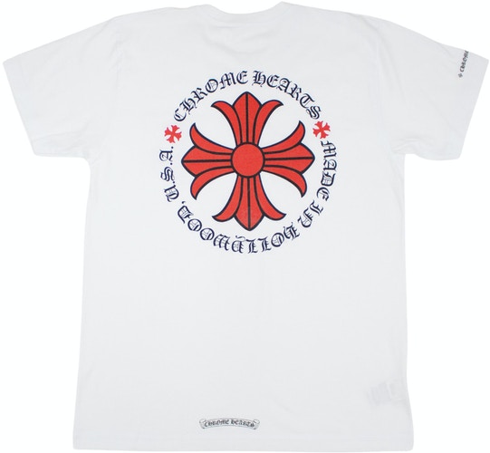 Chrome Hearts Made In Hollywood Plus Cross T-Shirt White/Red