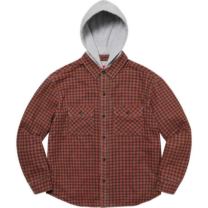 Supreme Houndstooth Flannel Hooded Shirt