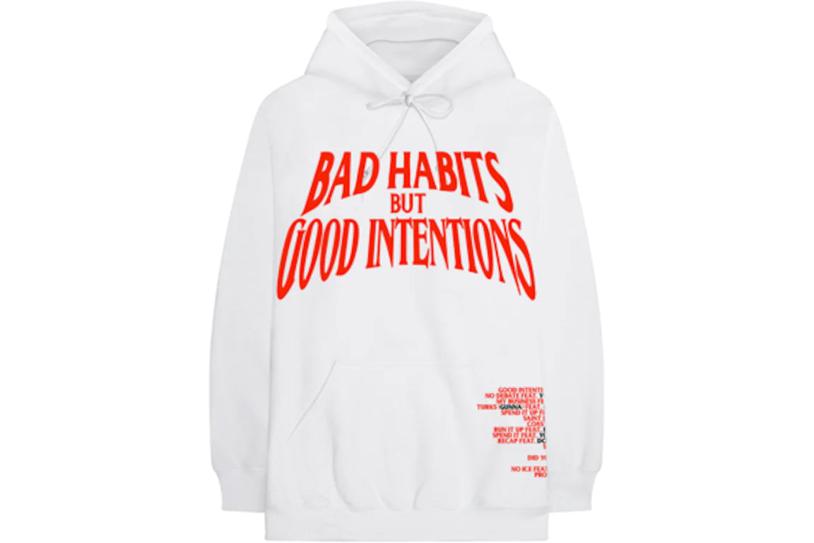 VLone x Nav "Bad Habits" White Hoodie