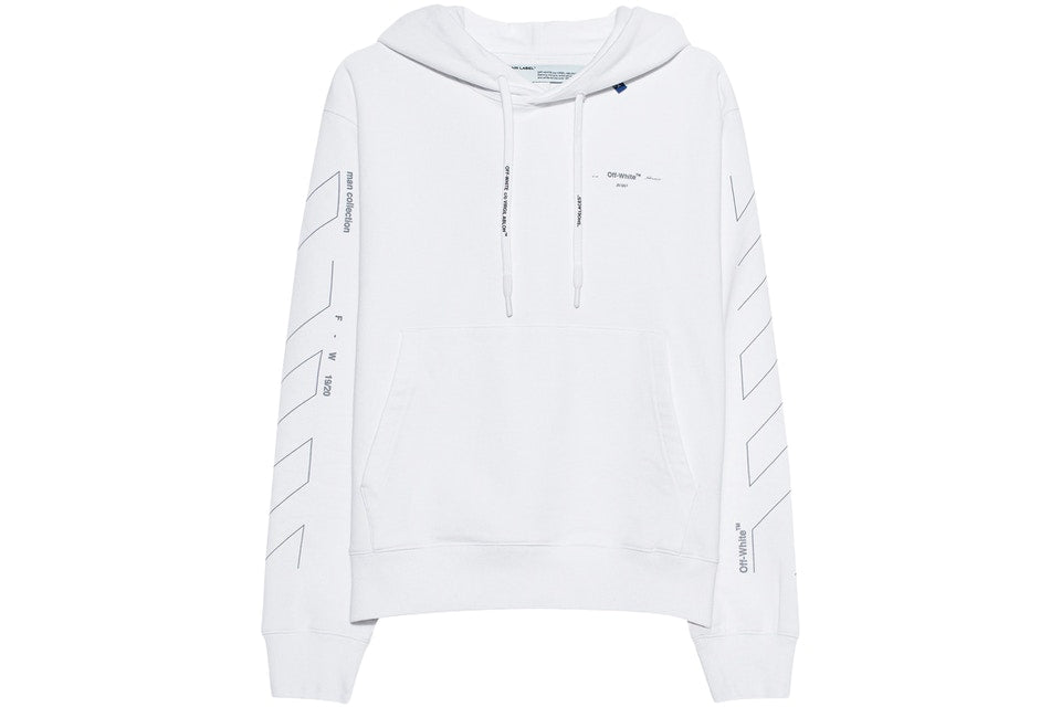 Off-White Diag Unfinished Hoodie White/Silver