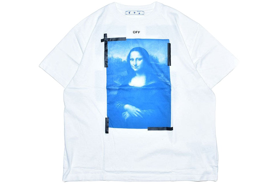 Off-White Mona Lisa tape Tee White/Blue