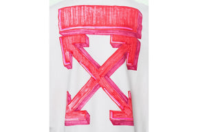 Off-White Oversize Fit Marker Arrows Hoodie White/Red