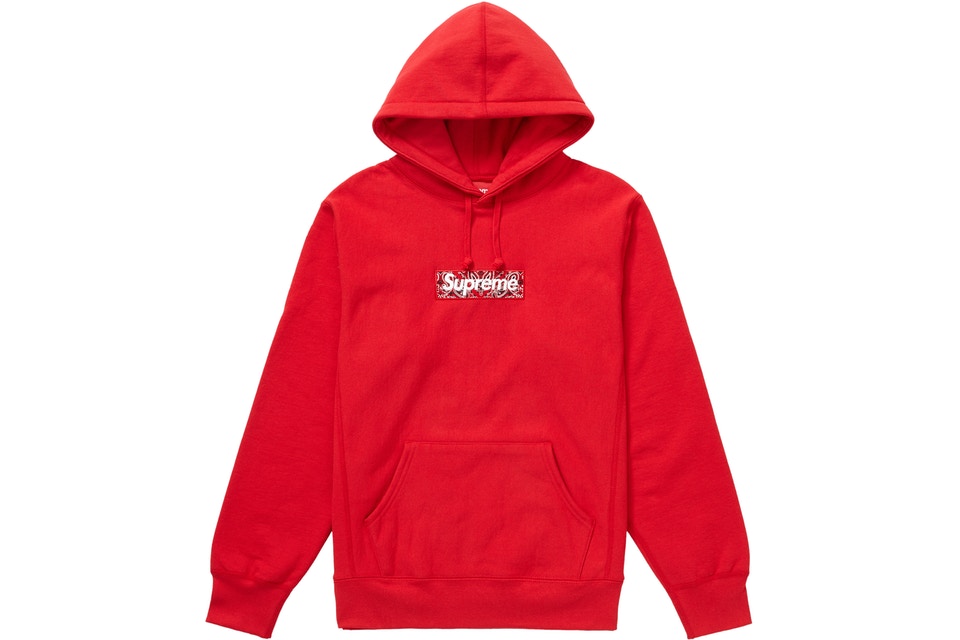 Supreme Bandana Box Logo Hooded Sweatshirt Red