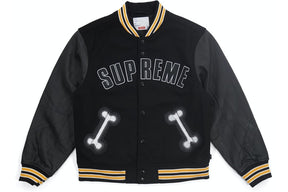 Supreme Bone Varsity Jacket Black