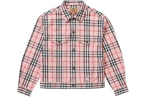 Supreme Burberry Denim Trucker Jacket Pink