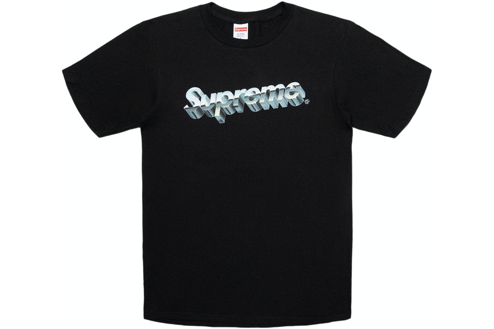 Supreme Chrome Logo Tee Black