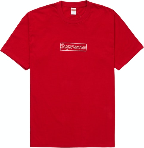 Supreme KAWS Chalk Logo Tee Red