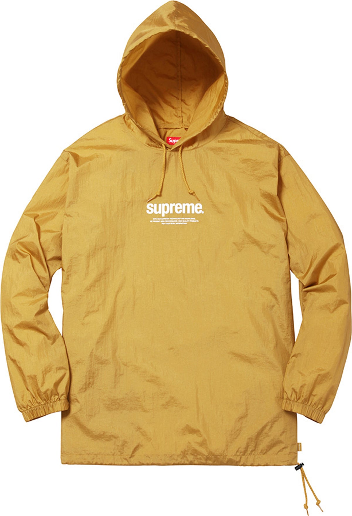 Supreme Nylon Packable Poncho Gold