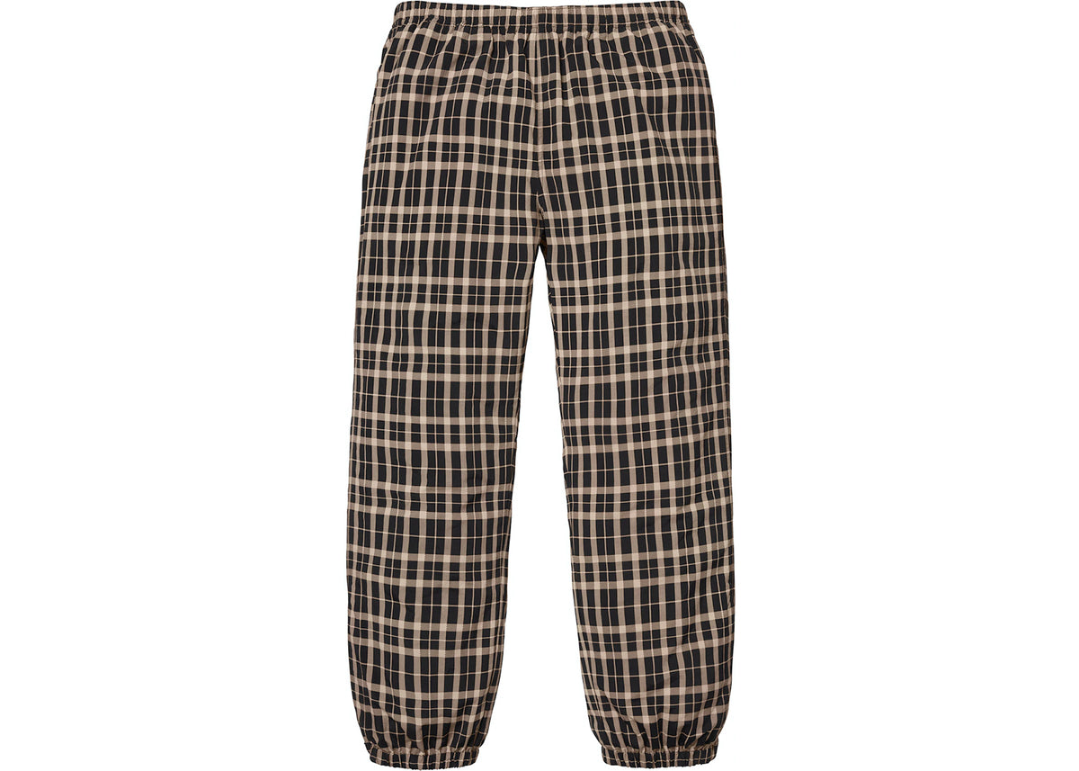 Supreme Nylon Track Pant Tan Plaid