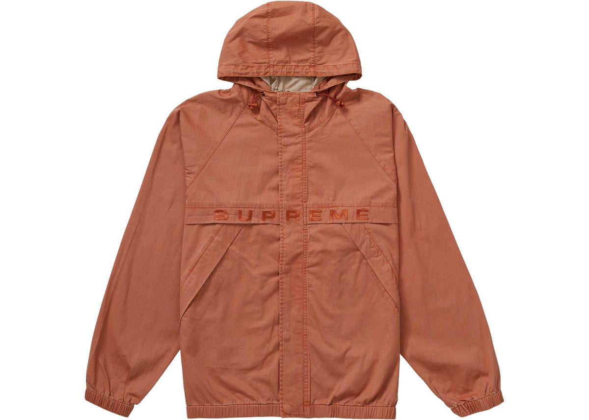 Supreme Overdyed Twill Hooded Jacket Rust