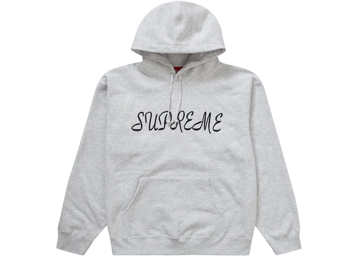 Supreme Script Hooded Sweatshirt Ash Grey