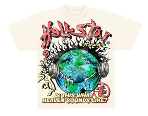 Hellstar Studios Heaven on Earth Short Sleeve Tee Shirt Cream