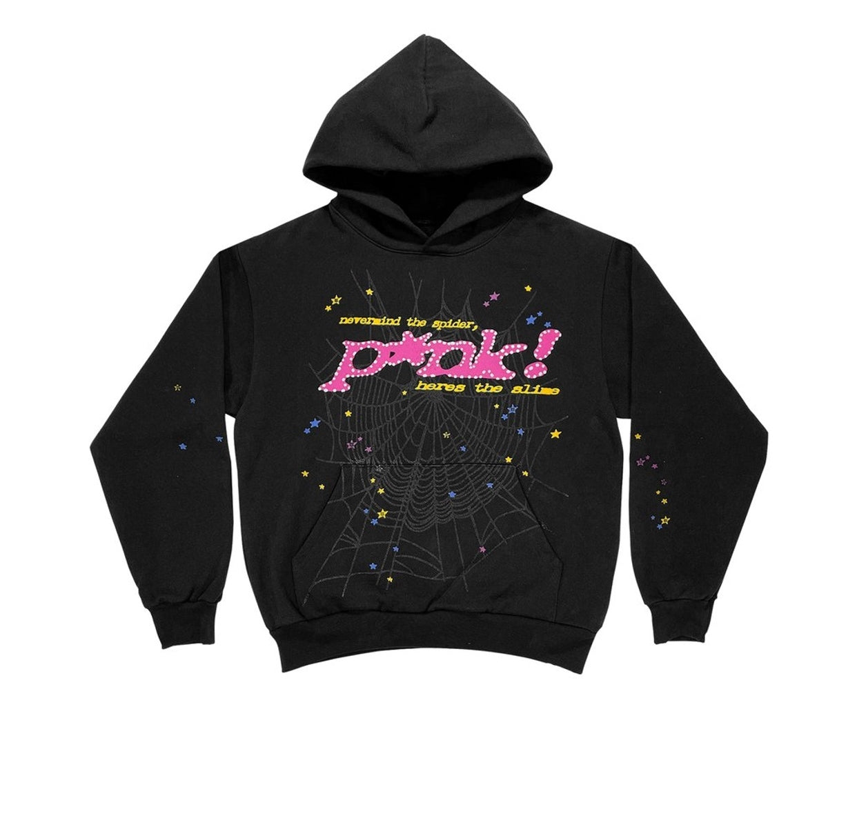 Sp5der Worldwide Black Pink Logo Hoodie