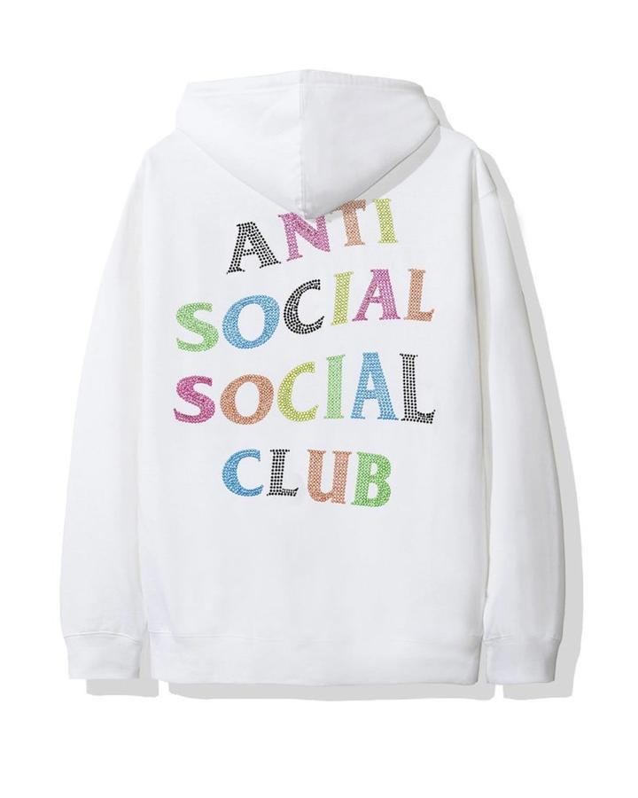 Anti-Social Social Club "Stud Belt" White Hoodie