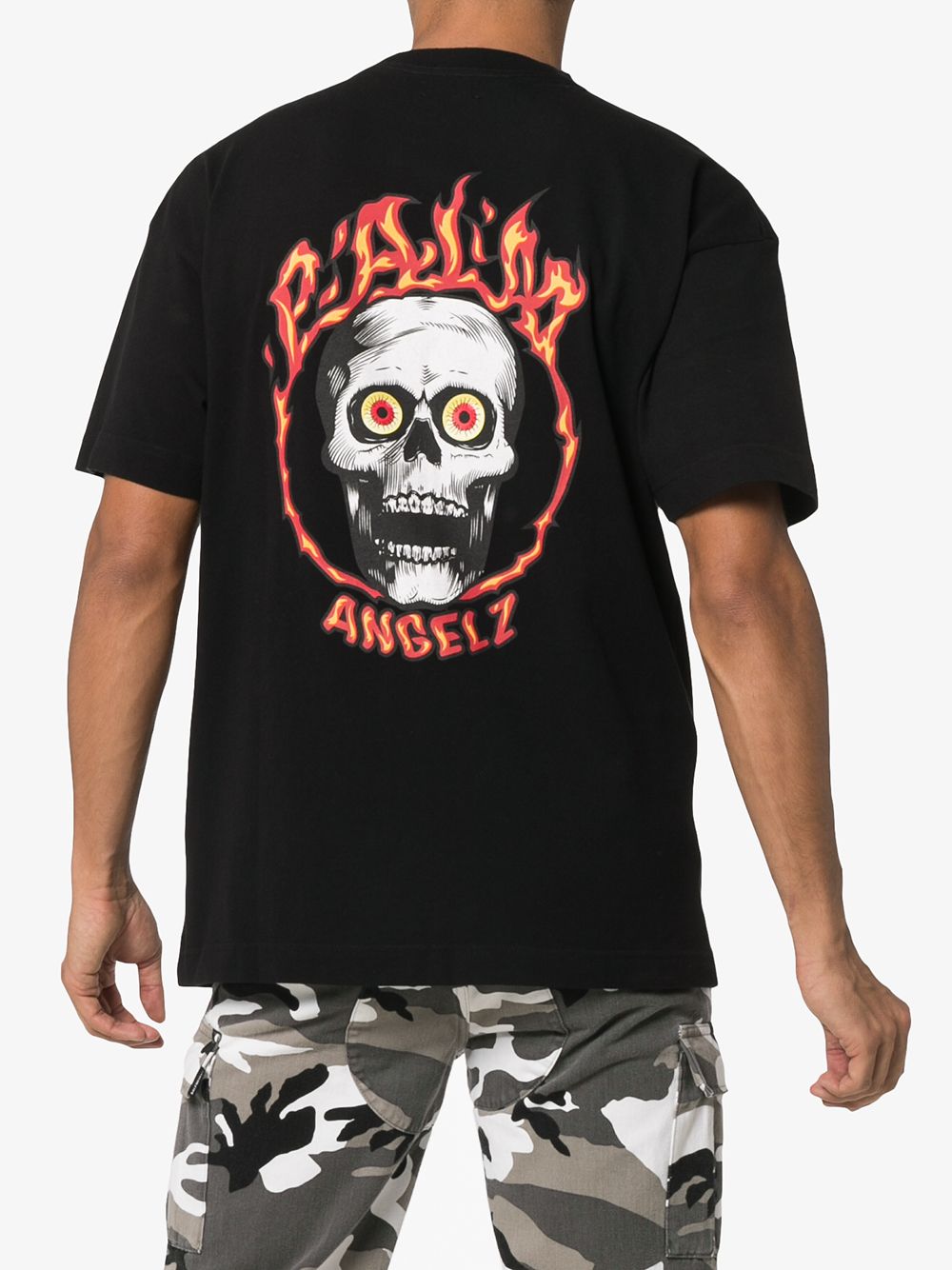 Palm Angels Skull On Fire Tee Black