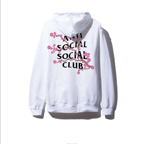 Anti Social Social Club "Cherry Blossom" Hoodie White