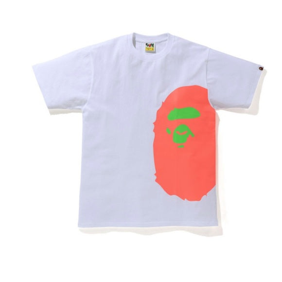 Bape Side Big Head Neon Tee White