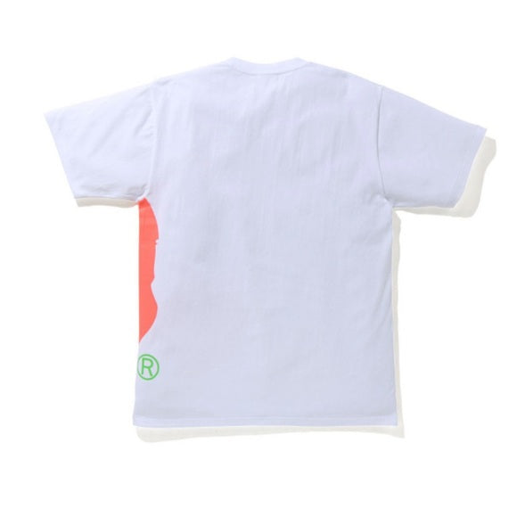 Bape Side Big Head Neon Tee White