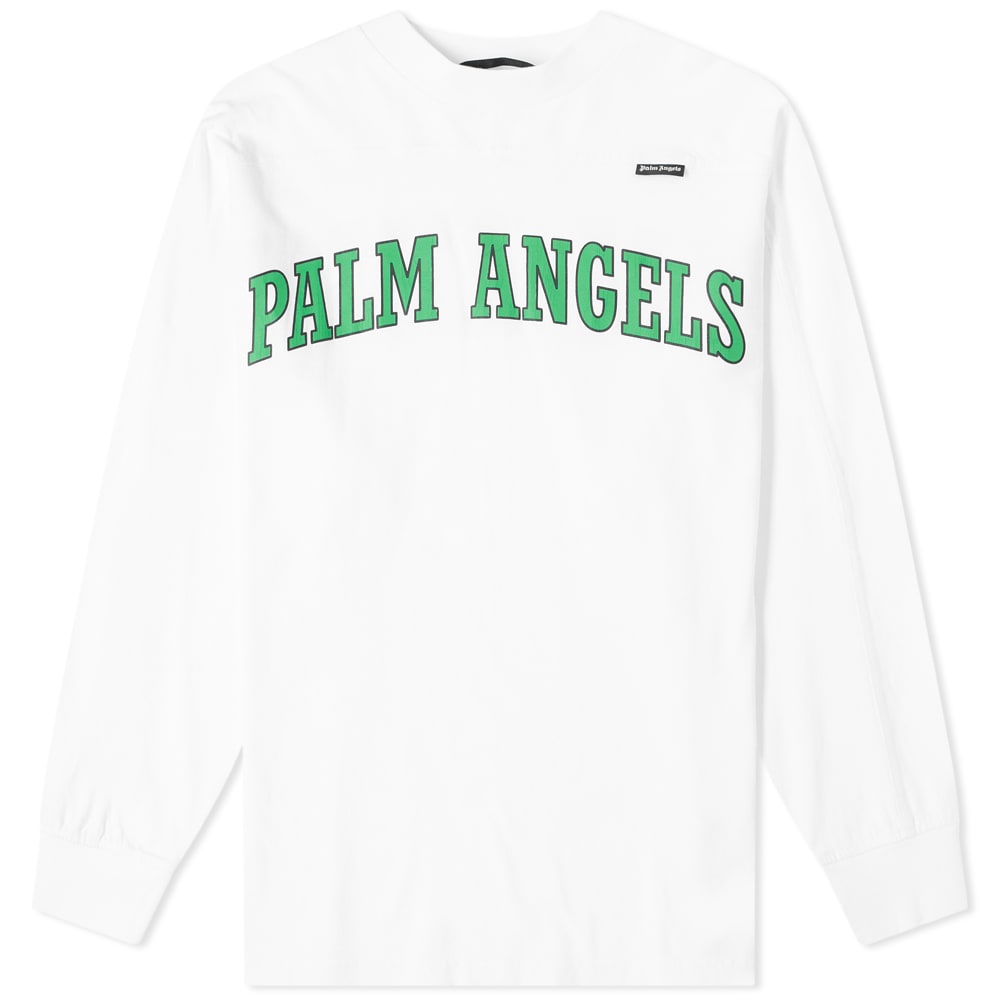 Palm Angels New College Logo Long Sleeve White/Green